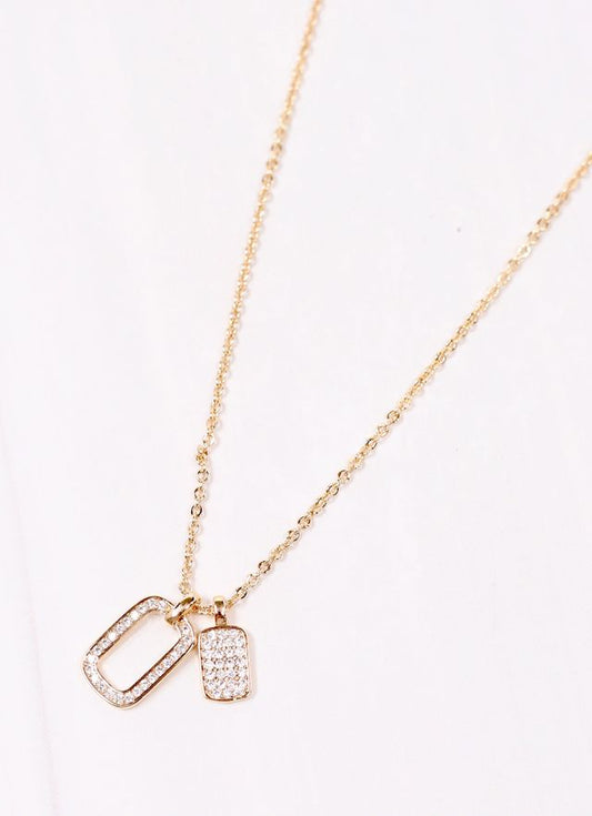 Sydni CZ Charm Necklace GOLD