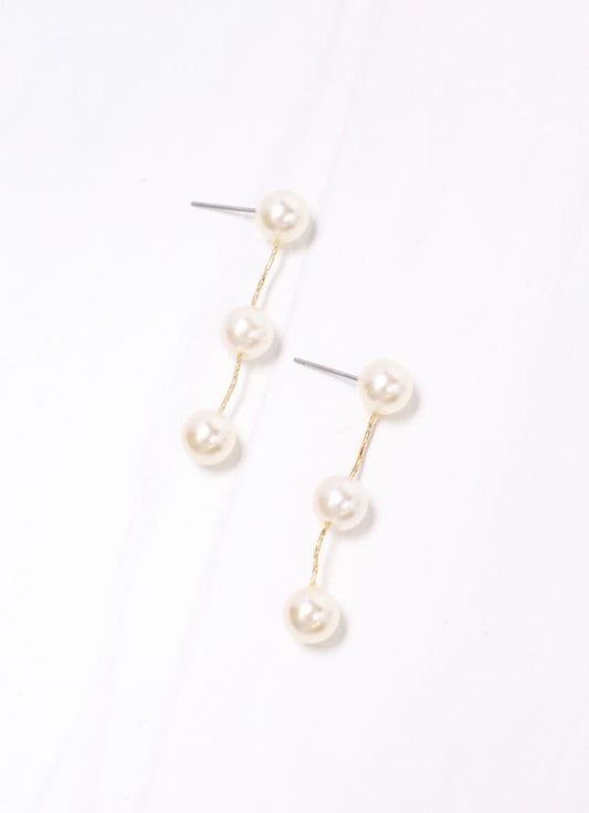 Benedict Pearl Drop Earring CREAM