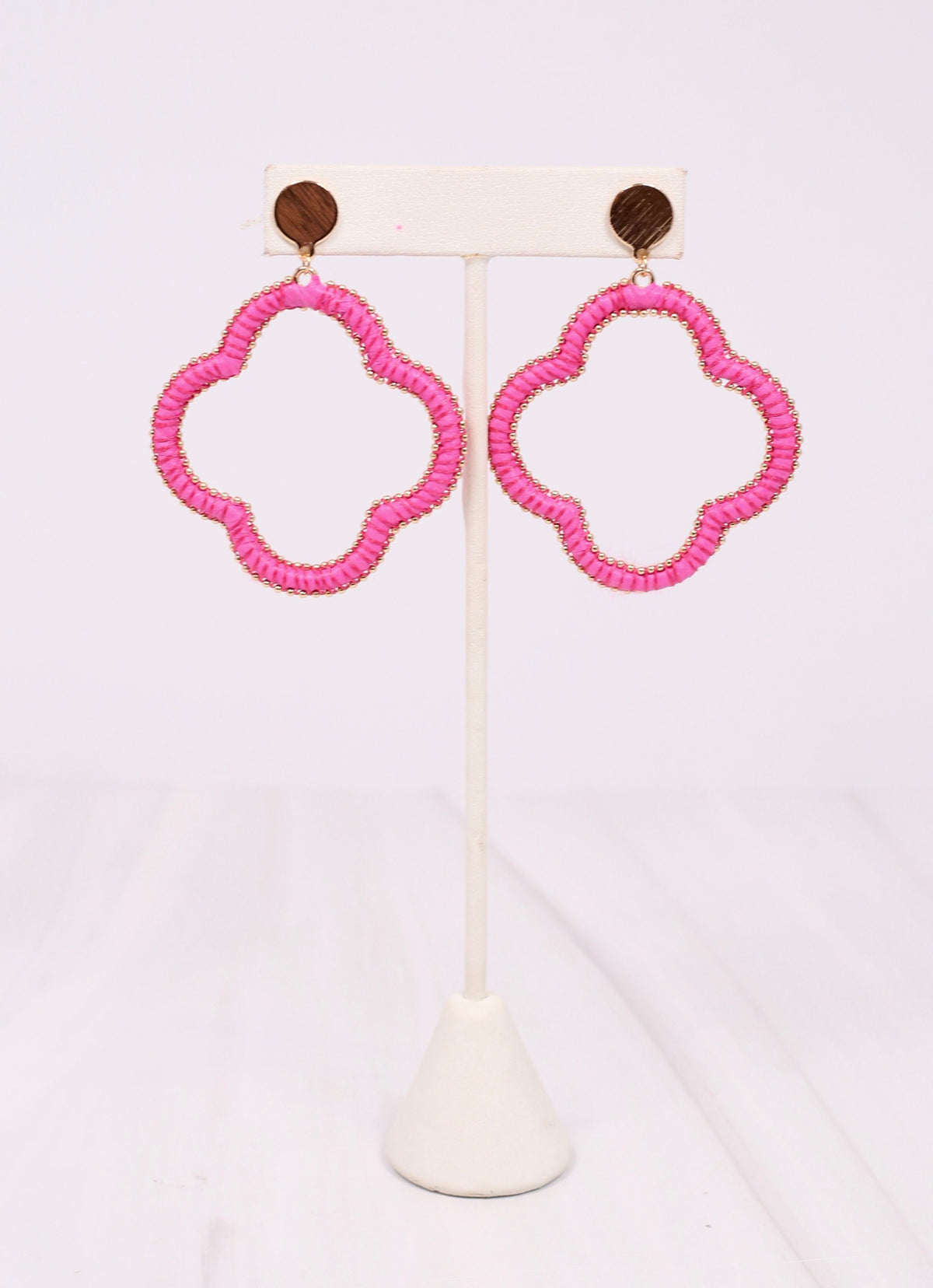 McMillan Wrapped Clover Earring HOT PINK