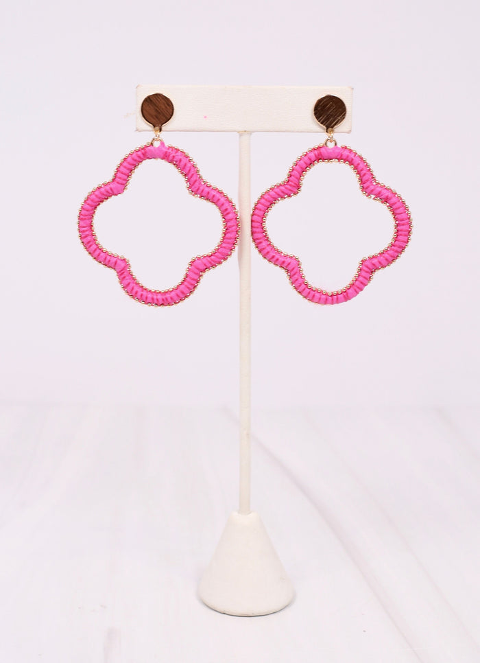 McMillan Wrapped Clover Earring HOT PINK