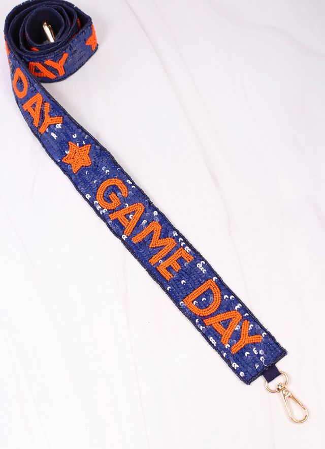 Game Day Spirit Sequin Strap NAVY ORANGE