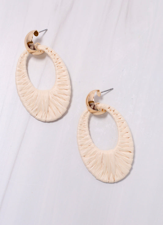 Sherb Wrapped Drop Earring Ivory