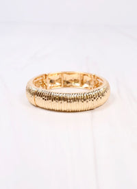 Danny Ribbed Stretch Bracelet GOLD