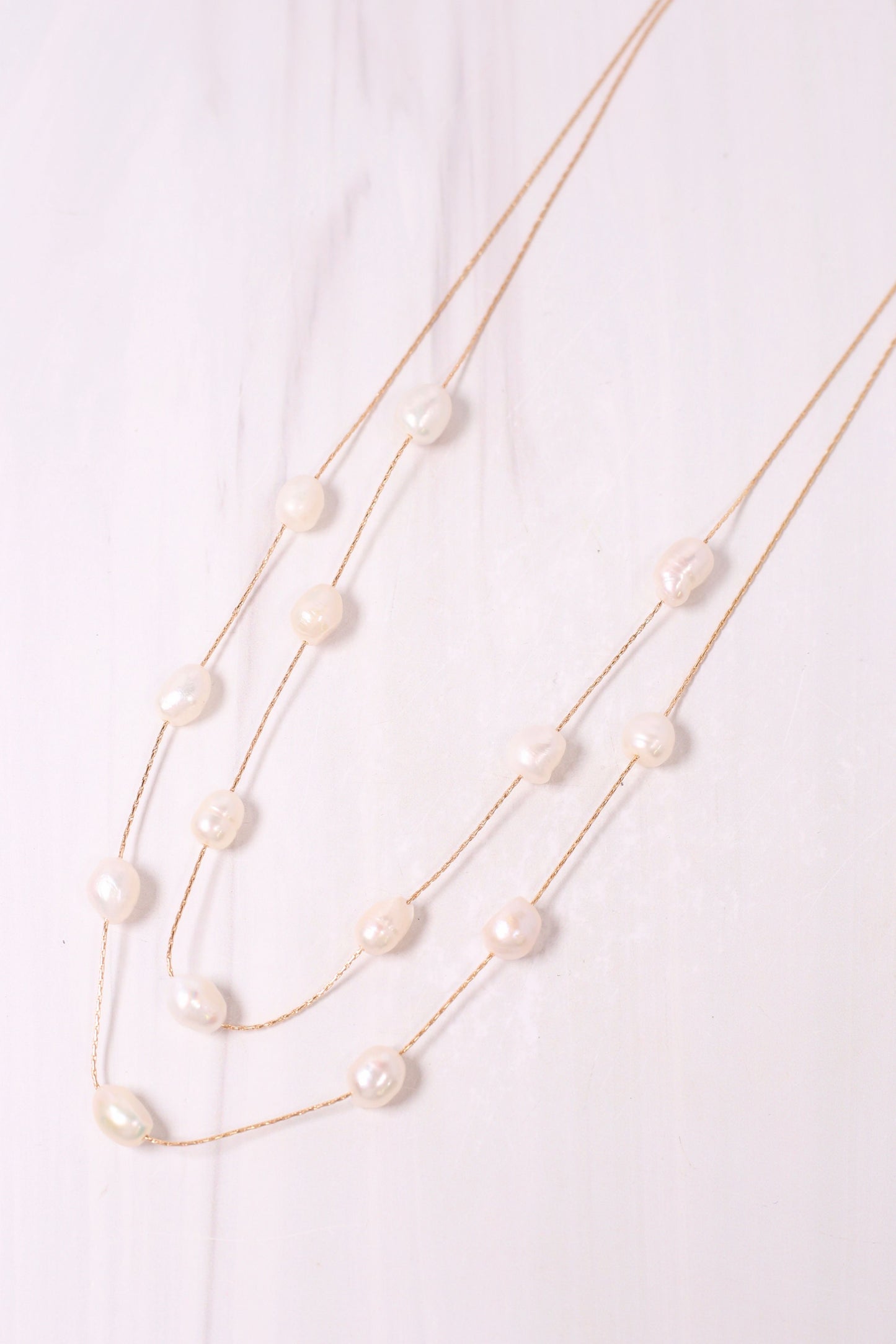 Colizzi Pearl Layered Necklace GOLD