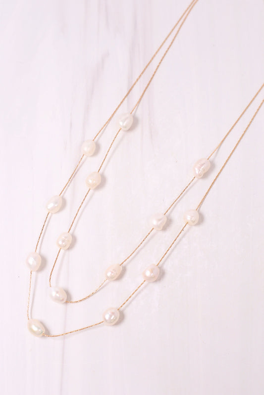 Colizzi Pearl Layered Necklace GOLD