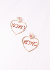 XOXO CZ Heart Earring PINK