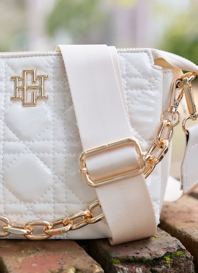 Jace Crossbody Ivory Patent LQ