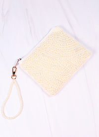 Danee Pearl Embellished Pouch IVORY