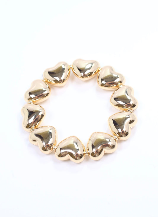 Snyder Puff Heart Bracelet SHINY GOLD