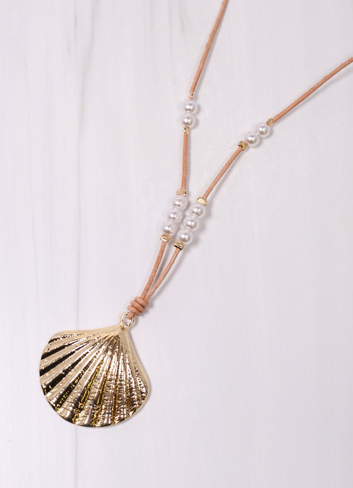Powell Cord Necklace with Shell GOLD