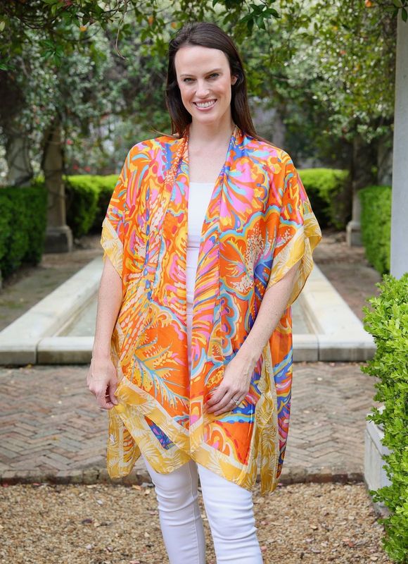 Altonne Printed Kimono Orange