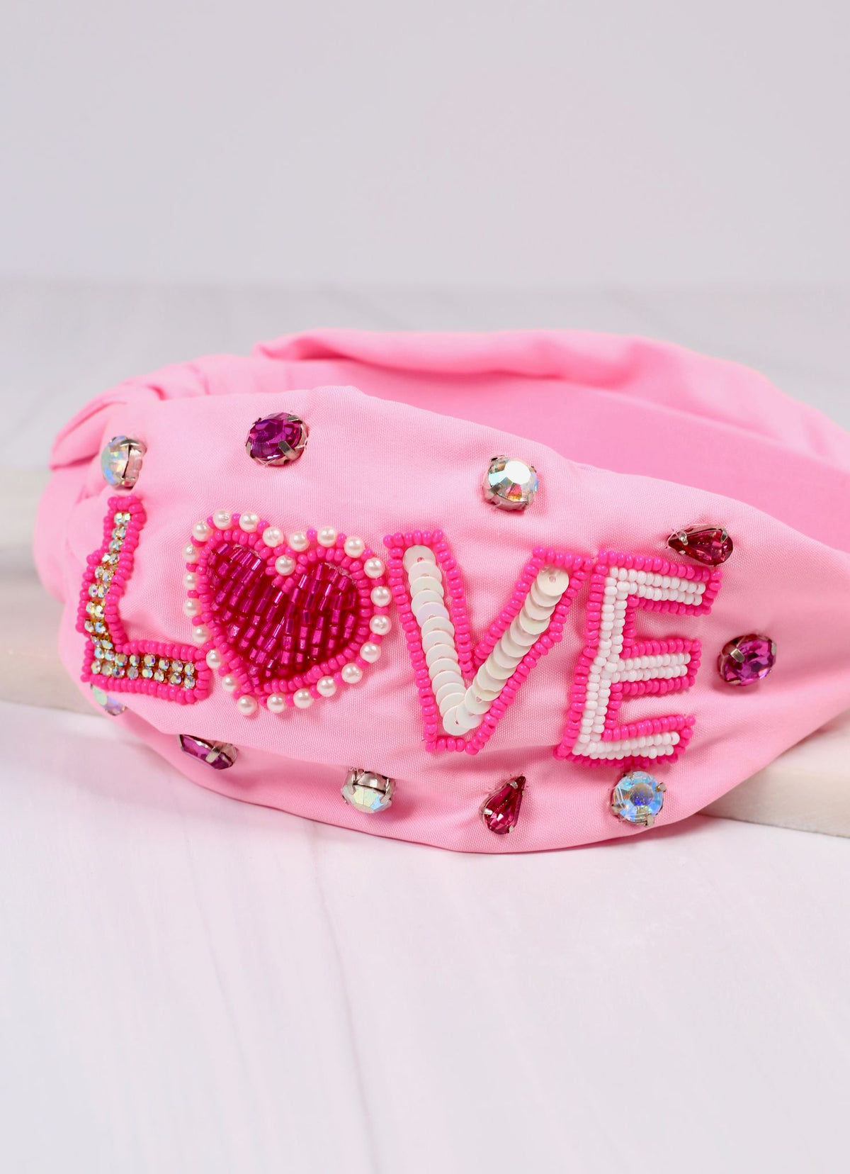 Love Embellished Headband PINK