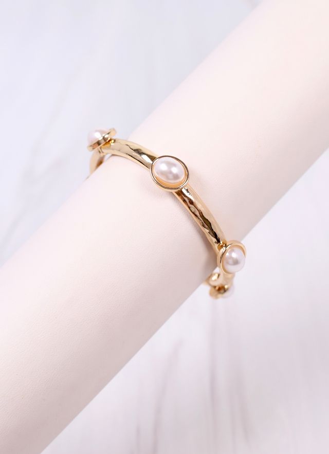 Piers Stretch Bracelet with Pearls GOLD