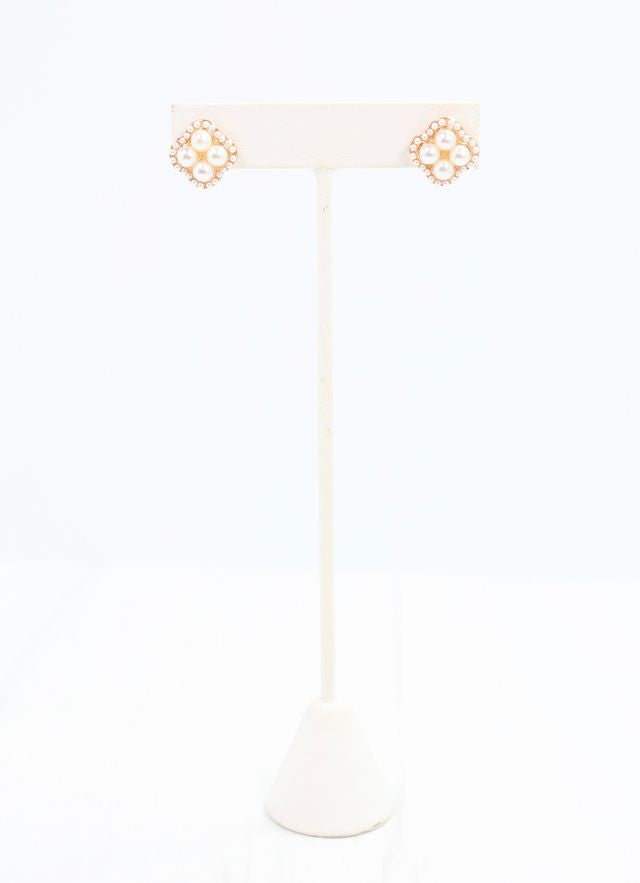 Kyla Pearl Stud Earring Cream