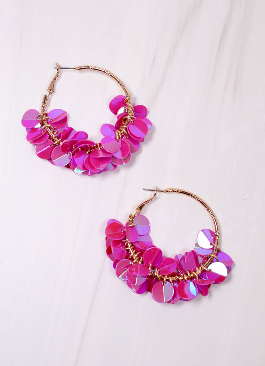 Myra Sequin Hoop Earring PURPLE