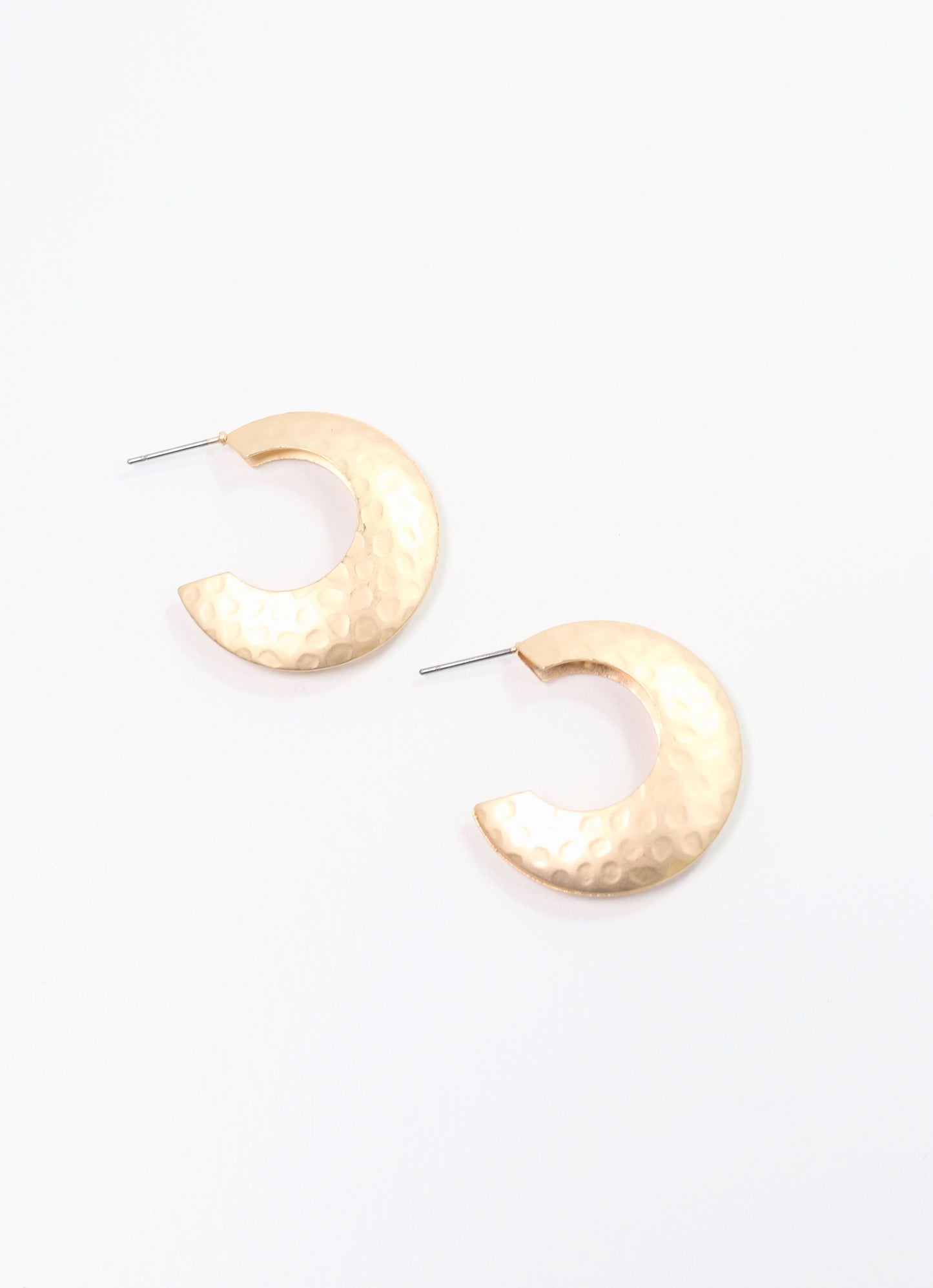 Melodie Hammered Hoop Earring MATTE GOLD