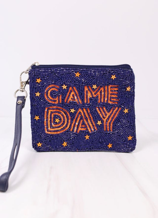 Game Day Star Wristlet NAVY ORANGE