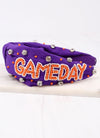 Game Day Embellished Headband ORANGE PURPLE
