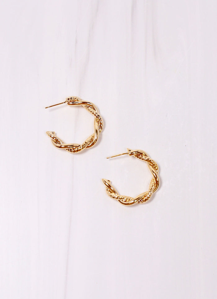 Compton Twisted Hoop Earring GOLD