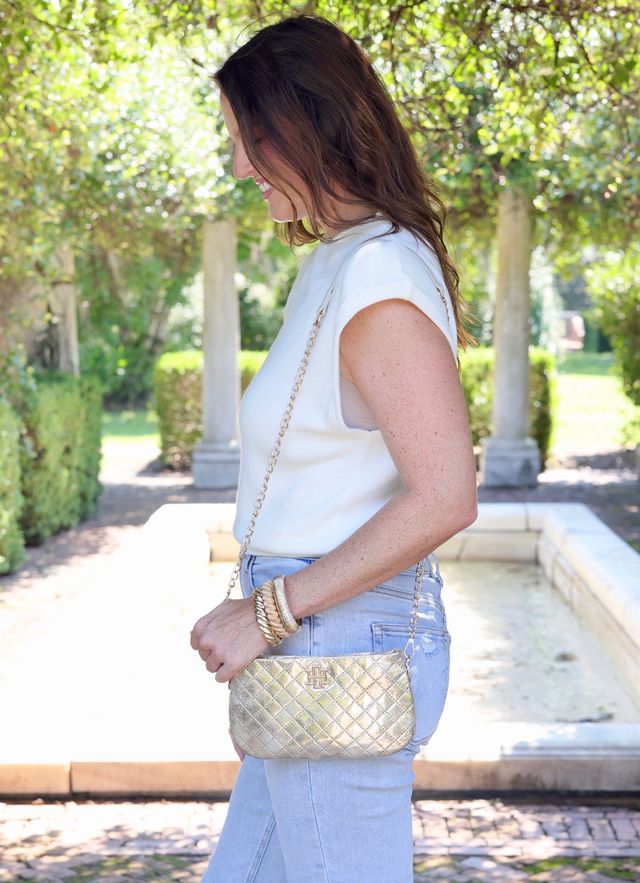 Livi Quilted Crossbody Champagne Pop