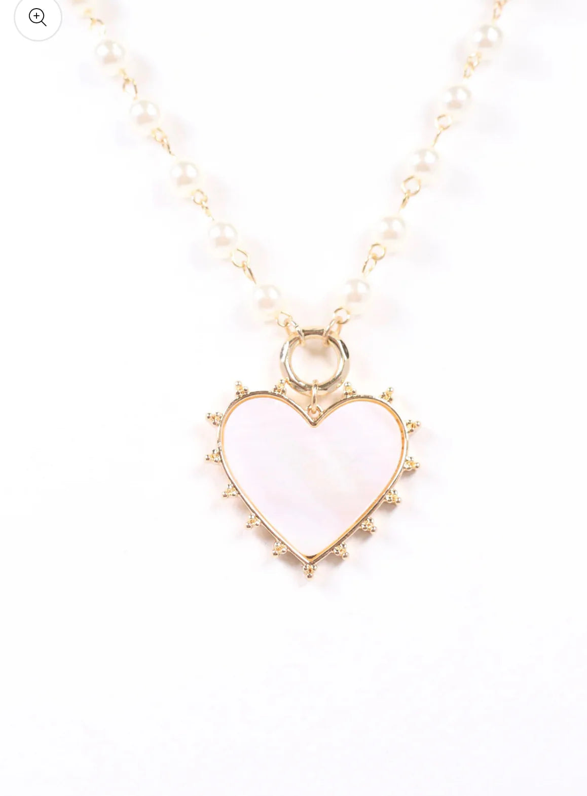 Bettany Necklace with Heart Charm PEARL