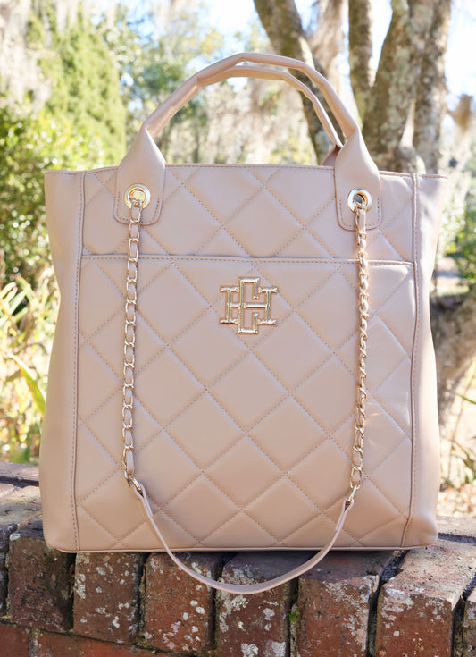 Kinzley Tote Tan Quilted LD