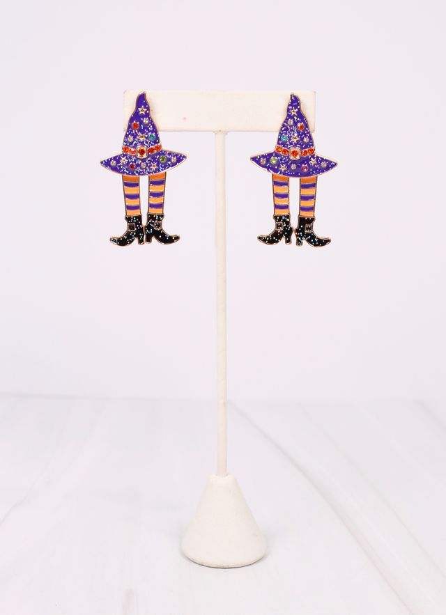 Cromwell Witch Hat Earring PURPLE