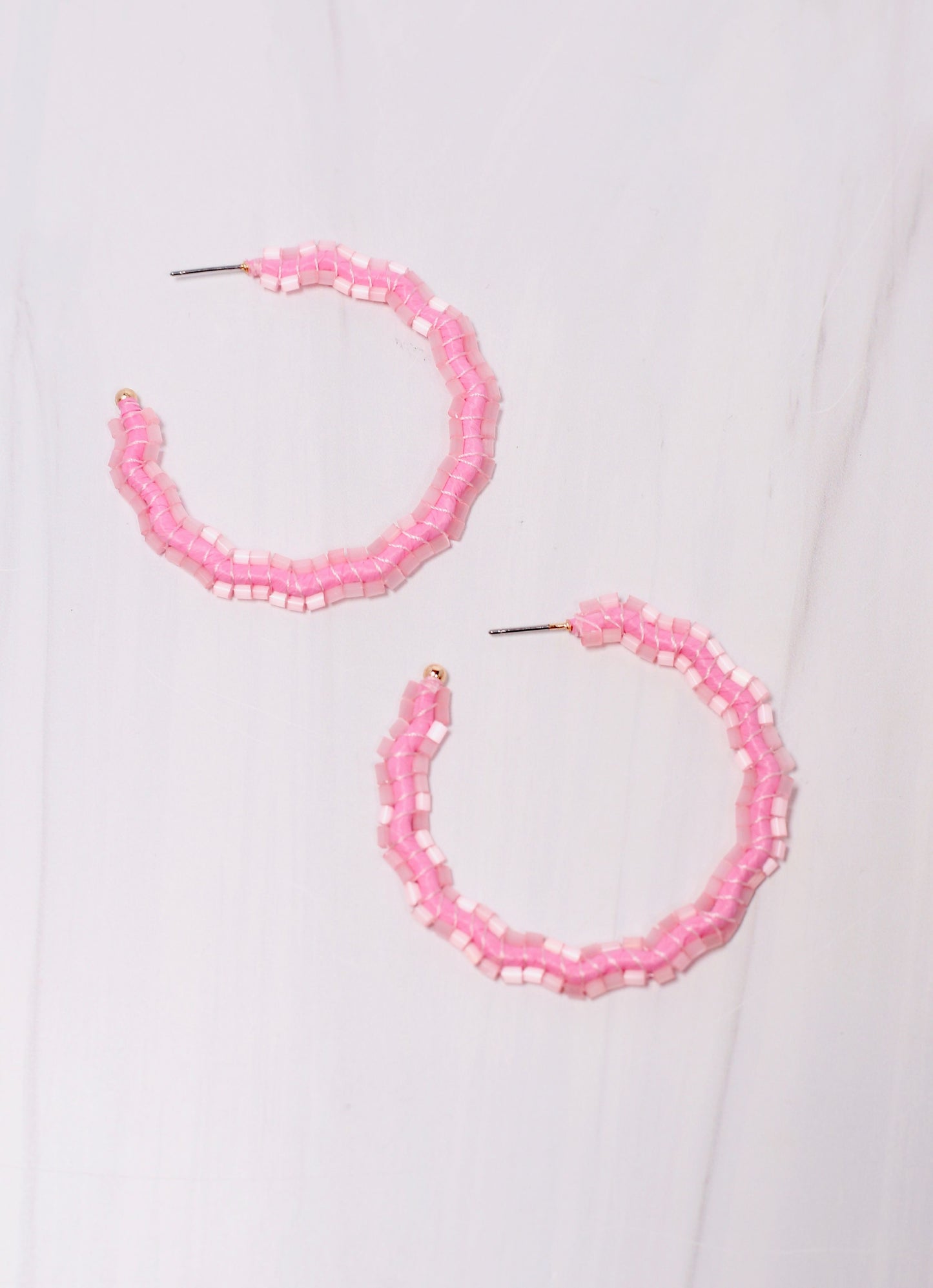 Dobson Beaded Hoop Earring LIGHT PINK