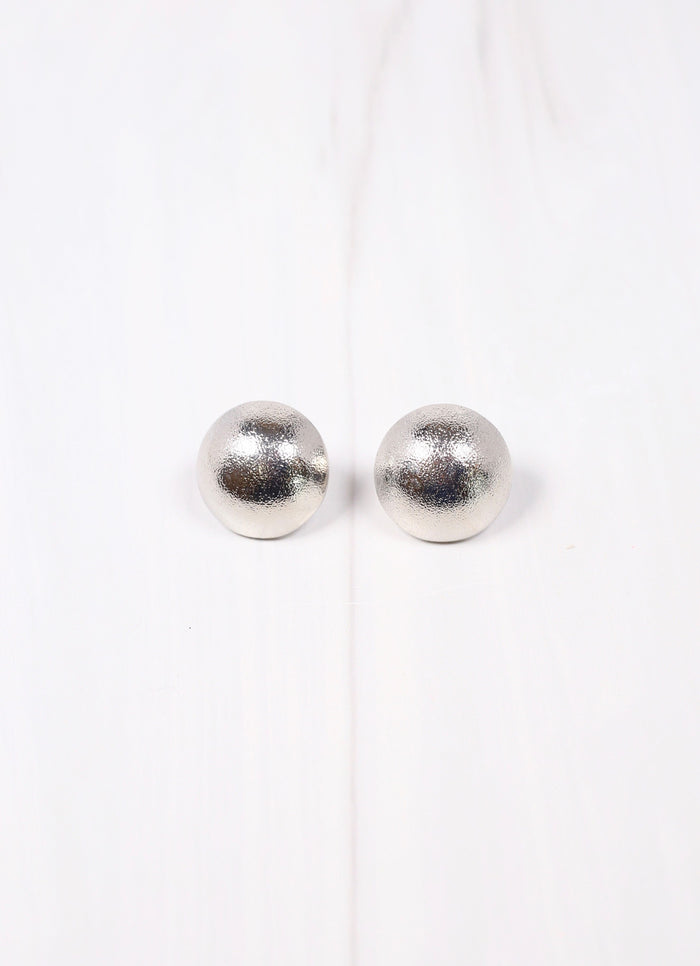 Tish Button Stud Earring SILVER