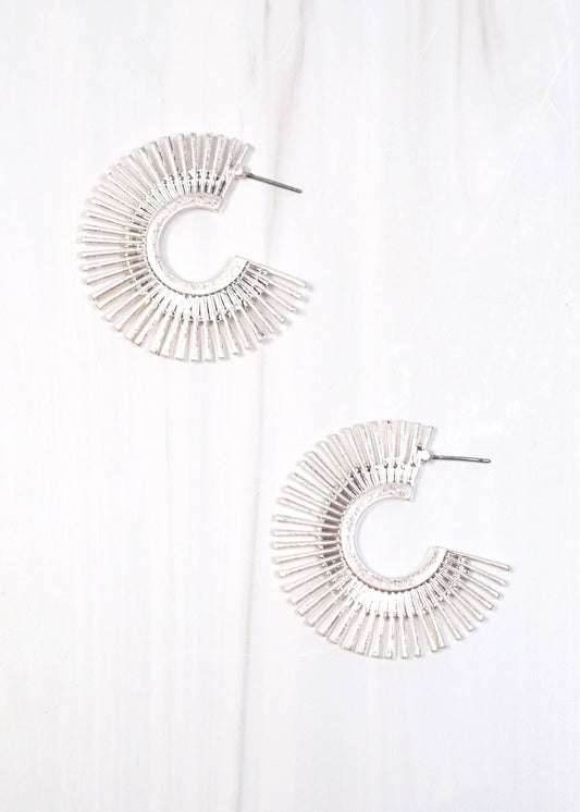 Espanola Metal Hoop Earring WORN SILVER