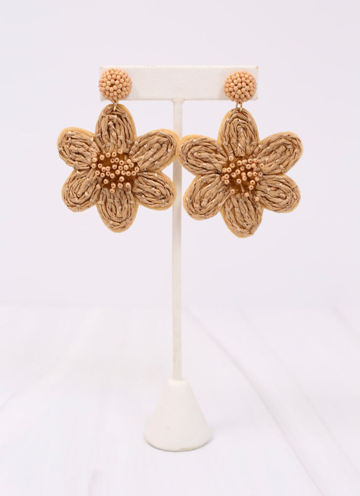Dorion Flower Embellished Earring NATURAL