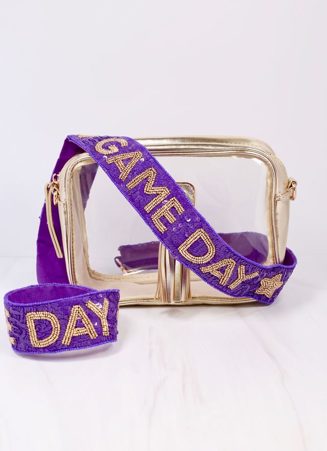 Game Day Spirit Sequin Strap PURPLE GOLD