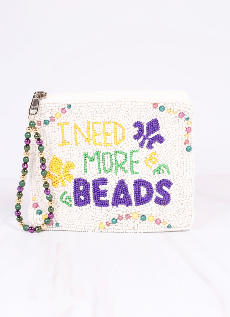 Need More Beads Pouch WHITE MULTI