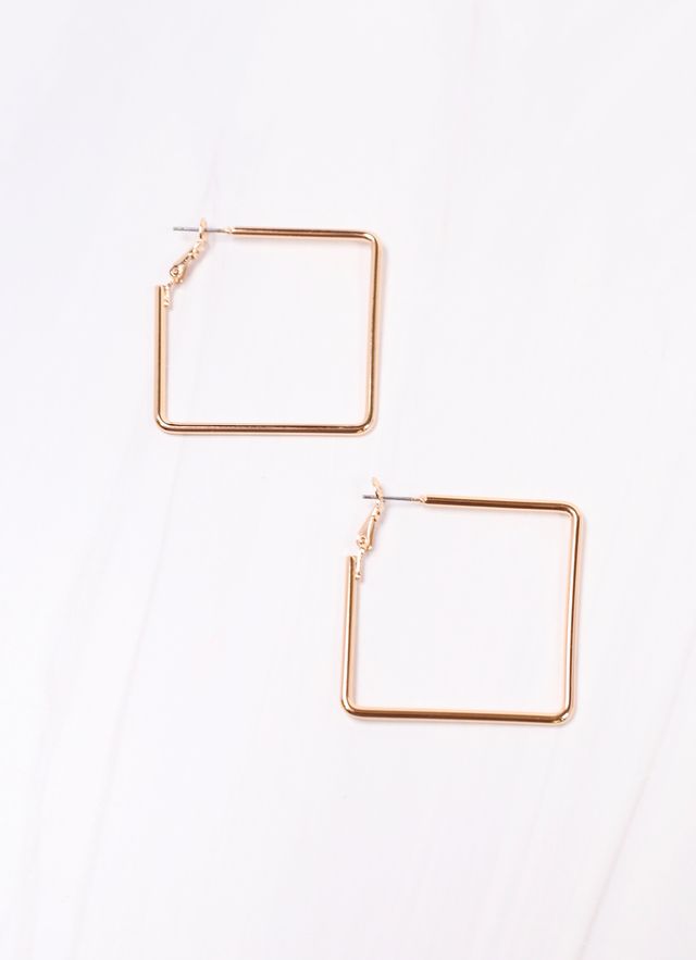 Wilder Square Hoop Earring Gold