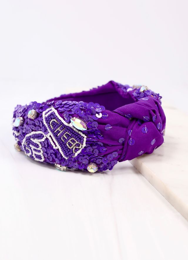 Cheer Sequin Headband PURPLE