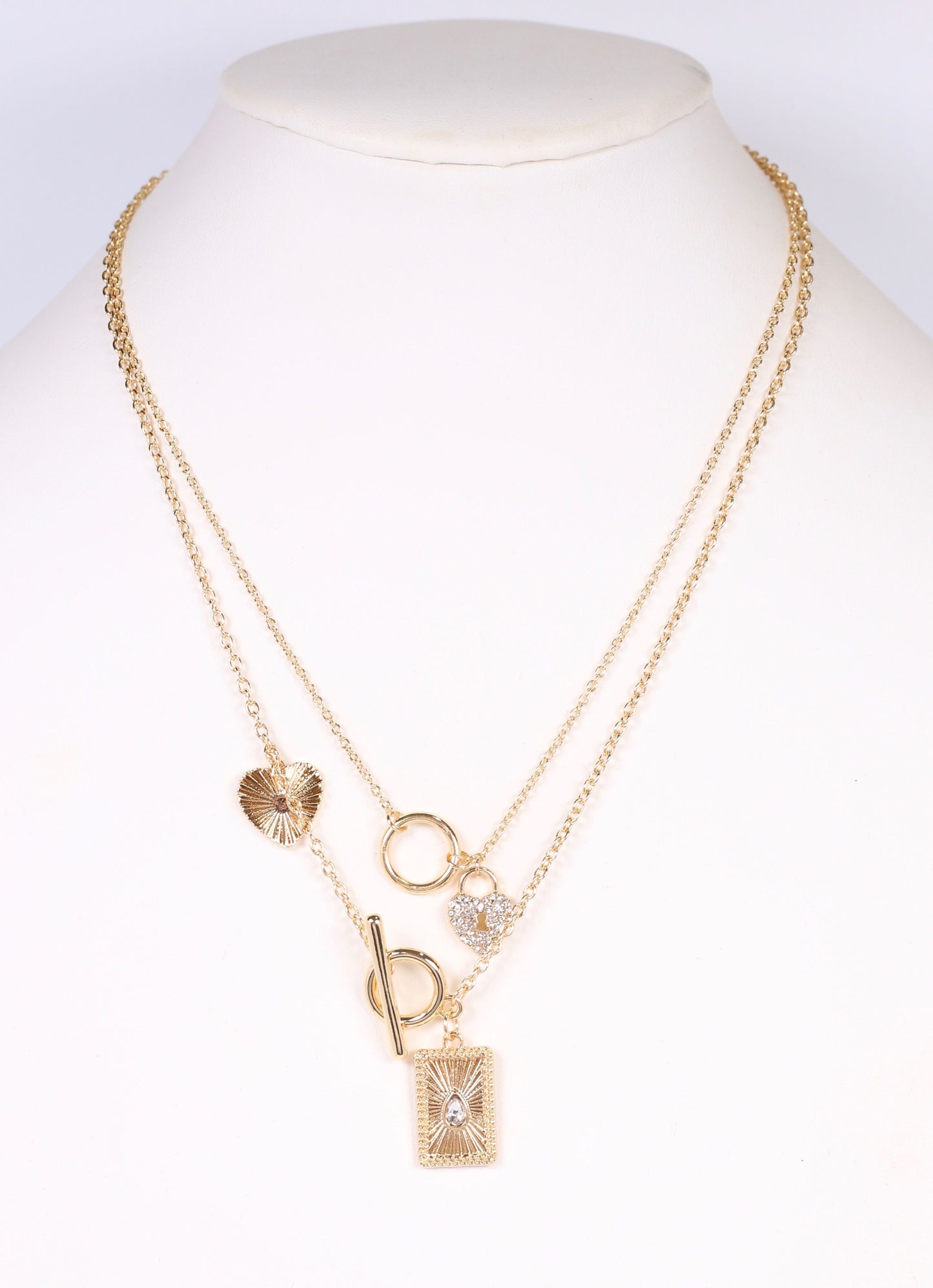 Tipton Layered Charms Necklace GOLD