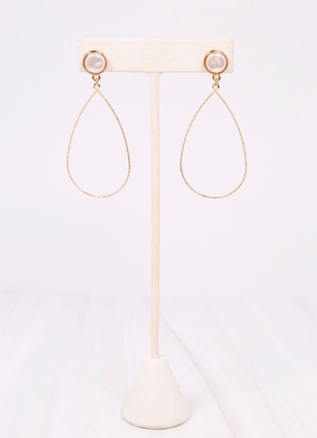 Margot Pearl Hoop Drop Earring Gold