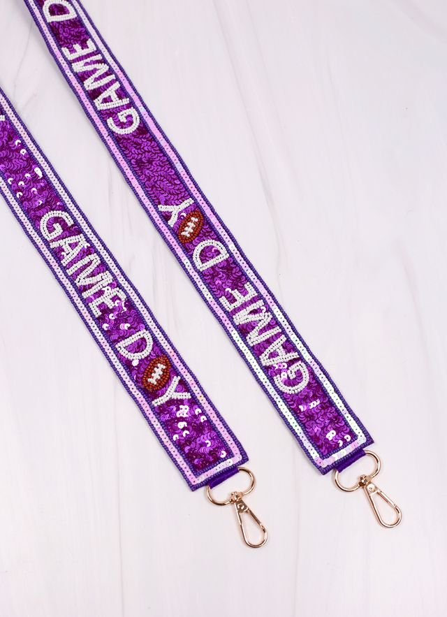 Game Day Sequin Strap PURPLE WHITE