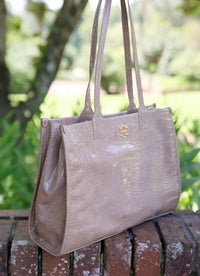 Shane Tote TAUPE PATENT