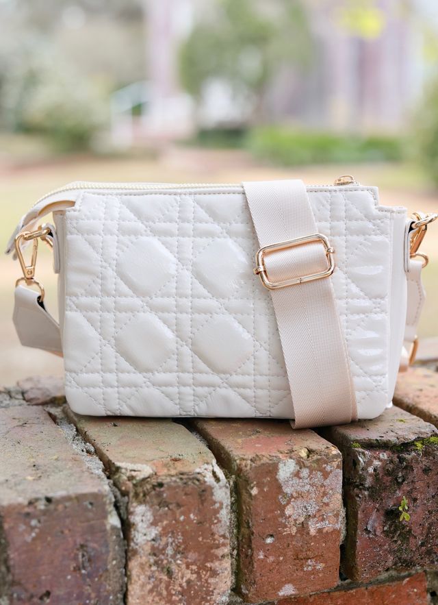 Jace Crossbody Ivory Patent LQ