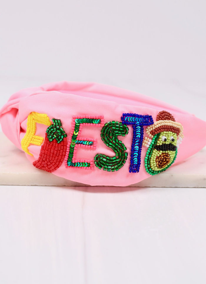 Fiesta Embellished Headband PINK