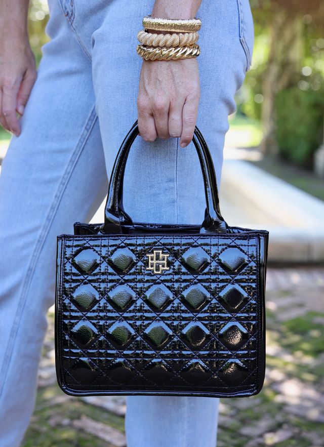 Ricky Mini Tote Black Patent LQ