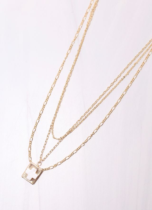 Eugenia Layered Cross Necklace GOLD