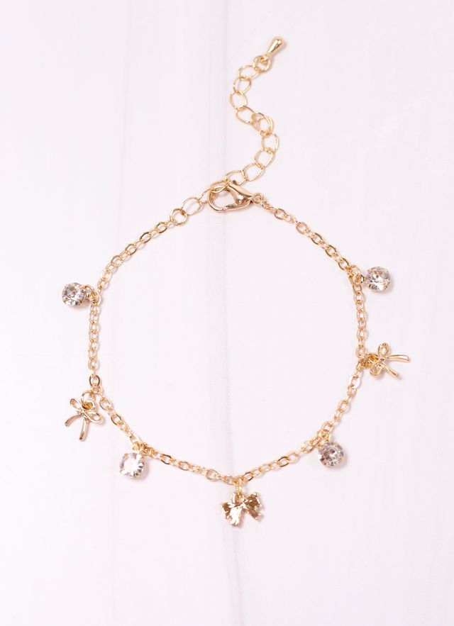 Valencia Bow Charm Bracelet GOLD