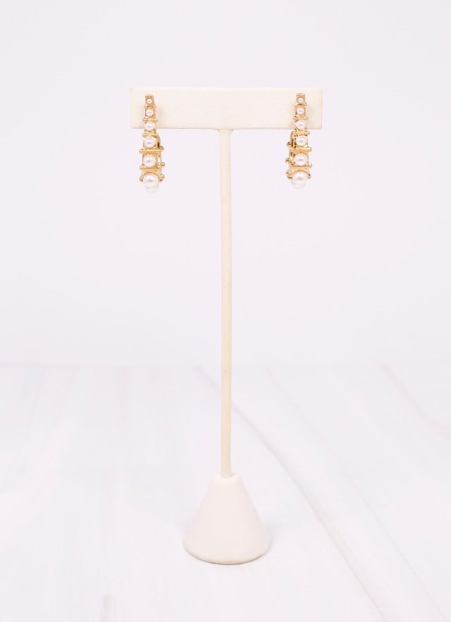 Tilly Pearl Drop Hoop Earring GOLD