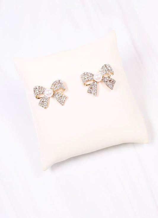 Larson Embellished Bow Earring GOLD