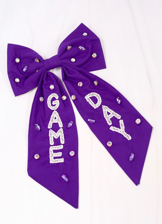 Game Day Embellished Bow PURPLE