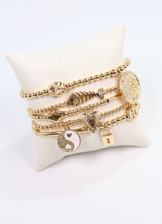 Mareva Charm Bracelet Set GOLD