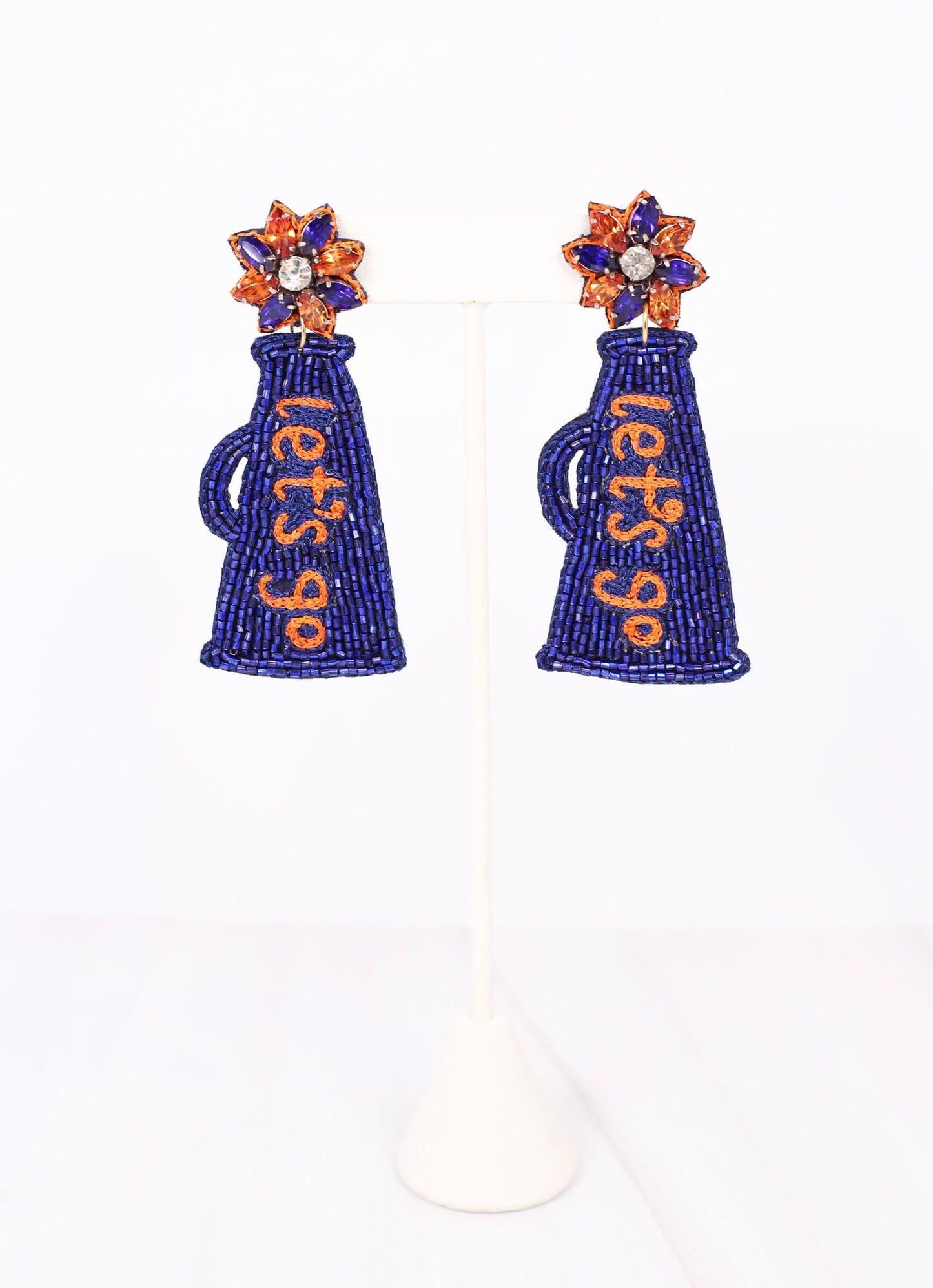 Let's Go Megaphone Earring NAVY ORANGE