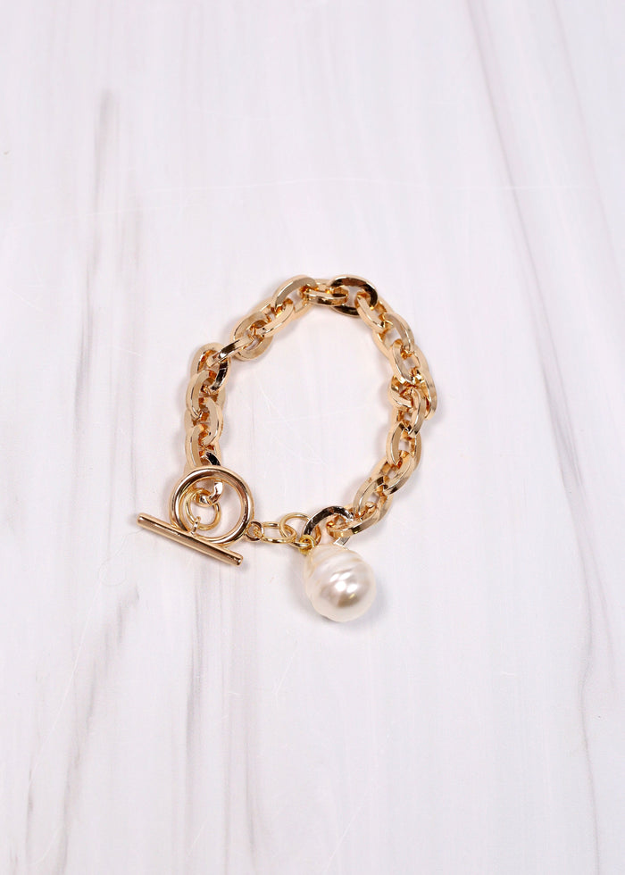 Elmsdale Link Bracelet with Pearl GOLD